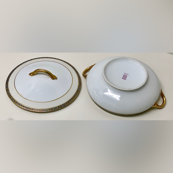 Early 20th Century NORITAKE M JAPAN CHATILLON Gold Trim Lidded Vegetable Bowl - Picture 8 of 16